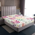 thumbnail image 3 of Kawaii Axolotl Bedding Set Twin Size,Cartoon Axolotl Reptile Fitted Sheet,Cute Watercolor Flower Bottom Sheets Floral Animal Bed Set 2Pcs （No Top Sheet）, 3 of 6