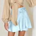 thumbnail image 2 of Ediodpoh Skirts for Women High Waist Wrap Flowy Mini Skirt with Tie Waist and Ruffles for Summer Beach Casual Wear Mini Skirts Light Blue M, 2 of 4