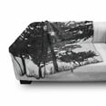 thumbnail image 3 of Forest Soft Flannel Fleece Throw Blanket, Tree Silhouettes and Bushes in Monochrome Retro Colors Deciduous Growth, Cozy Plush for Indoor and Outdoor Use, 50" x 70", Black Grey White, by Ambesonne, 3 of 6