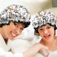 thumbnail image 6 of Shower Caps,Corgi Dog and Footprints Waterproof Shower Cap for Women 4 Pieces,Double Reusable Hair Cover for Shower PEVA Elastic Stretch Hem, 6 of 7