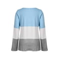 thumbnail image 4 of Gvmfive Womens Long Sleeves Tunic Tops Henley V Neck Button Shirts Color Block Casual Blouses, 4 of 5