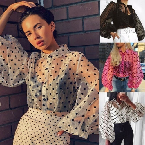 Polka dot on sale puff sleeve top