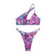 thumbnail image 1 of Un hombro de dos piezas bikini suave cómodo piel agradable 2 unidades traje de baño bikini traje de baño para playa fiesta colorido L, 1 of 8