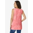 thumbnail image 2 of Woman Within Plus Size Perfect Printed Sleeveless Shirred V-Neck Tunic, 2 of 5