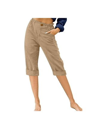 Dadaria Capri Pants for Women Plus Size Stretch Drawstring Printed Cropped  Pants Blue XL,Female 