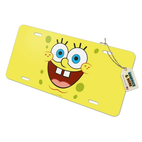 SpongeBob Goofy Smile Face Novelty Metal Vanity Tag License Plate