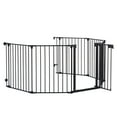 thumbnail image 6 of 150" Adjustable Safety Gate, 6 Panels Metal Door Fence, Christmas Tree Fence Gate for House, Stairs, Gate, Pet, Black, 6 of 9