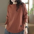 thumbnail image 6 of Mgmyaa Long Sleeve T Shirt for Woman Oversize Summer Tops Classic Comfy T-Shirt, 6 of 6