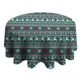thumbnail image 4 of Green Christmas Reindeer and Snowflake Pattern Round Tablecloth 60"x60",Wrinkle Wipeable Table Cloth for Kitchen Dining Room Picnic Patio Party, 4 of 6