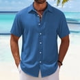 thumbnail image 5 of JoveMarine Mens Short Sleeve Button Down Shirts Breathable Fabric Casual Everyday Comfort Top,Royal Blue 2XL, 5 of 8