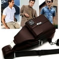 thumbnail image 4 of Leathario Men leather Sling Bag Chest Bag Shoulder Bag Crossbody Casual Bag Pack Multipurpose, 4 of 7