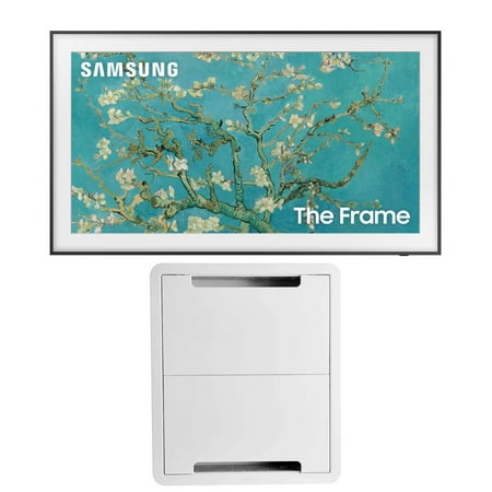 Samsung QN65LS03BAFXZA 65" The Frame 4K UltraHD Smart QLED TV with a Sanus SA-IWB17-W1 17" TV Media In-Wall Box (2022)