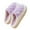 Purple, variant on Smiling Face Embroidery Fluffy Warm Fuzzy Cute Closed Toe Slippers Comfy Autumn Winter Indoor Outdoor Slippers