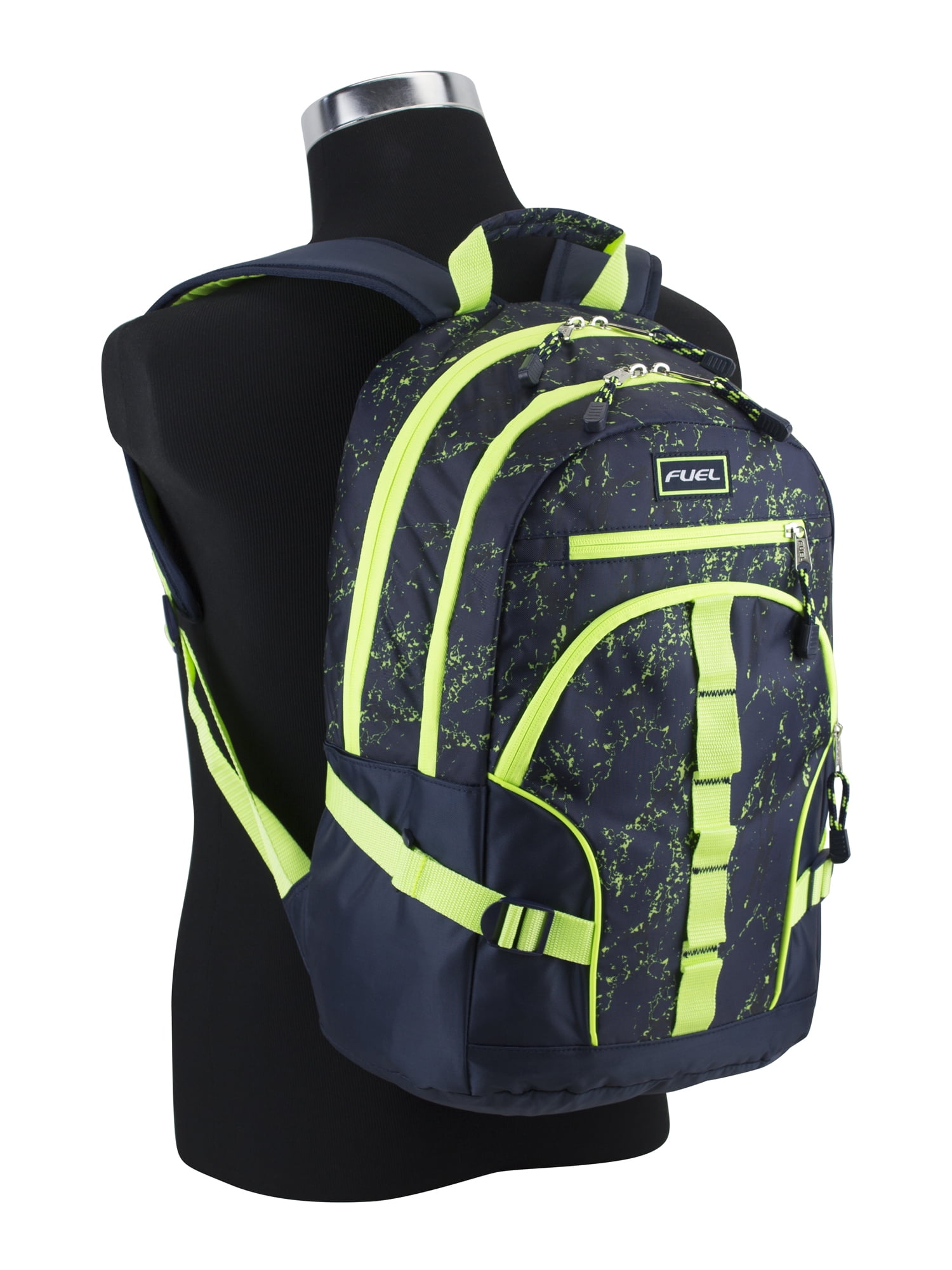 Fuel Unisex Multipocket Dynamic Active Backpack, Blue Green Marble