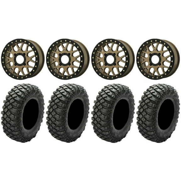KS235 Grenade Bronze 15" Wheels 33" Crawler XR Tires Can-Am Maverick X3 / Honda Pioneer 1000 / Talon