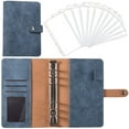 thumbnail image 1 of A6 Leather Notebook with 12 Loose-Leaf Zipper Pockets, Bill Change Storage Book, 1 of 1