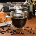 thumbnail image 2 of Coffee Mug, 8oz Espresso Cups, Borosilicate Glass Coffee Mugs, Double Wall Glass Coffee Mugs, Elegant Clear Coffee Mug, Insulated Glass Cups For Coffee, Tea (8oz-4pack), 2 of 8
