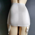 thumbnail image 3 of Garter Belt for Women, Fabric Skirt Style Elastic 4-Claw Adjustable Stocking Holders, White, 2X-Large, 3 of 5