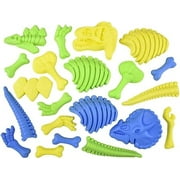 21 Piece Dinosaur Bones Sand Mold Beach Set - Sand Castle Set with Dino Fossil Skeletons - Make 3 Styles