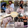 thumbnail image 4 of Garronmavis Pink Butterfly Floral Quilted Duffle Bag for Women, Large Weekender Overnight Travel Carry On Bag with Zipper Pocket & Luggage Sleeve for Gym, 4 of 7
