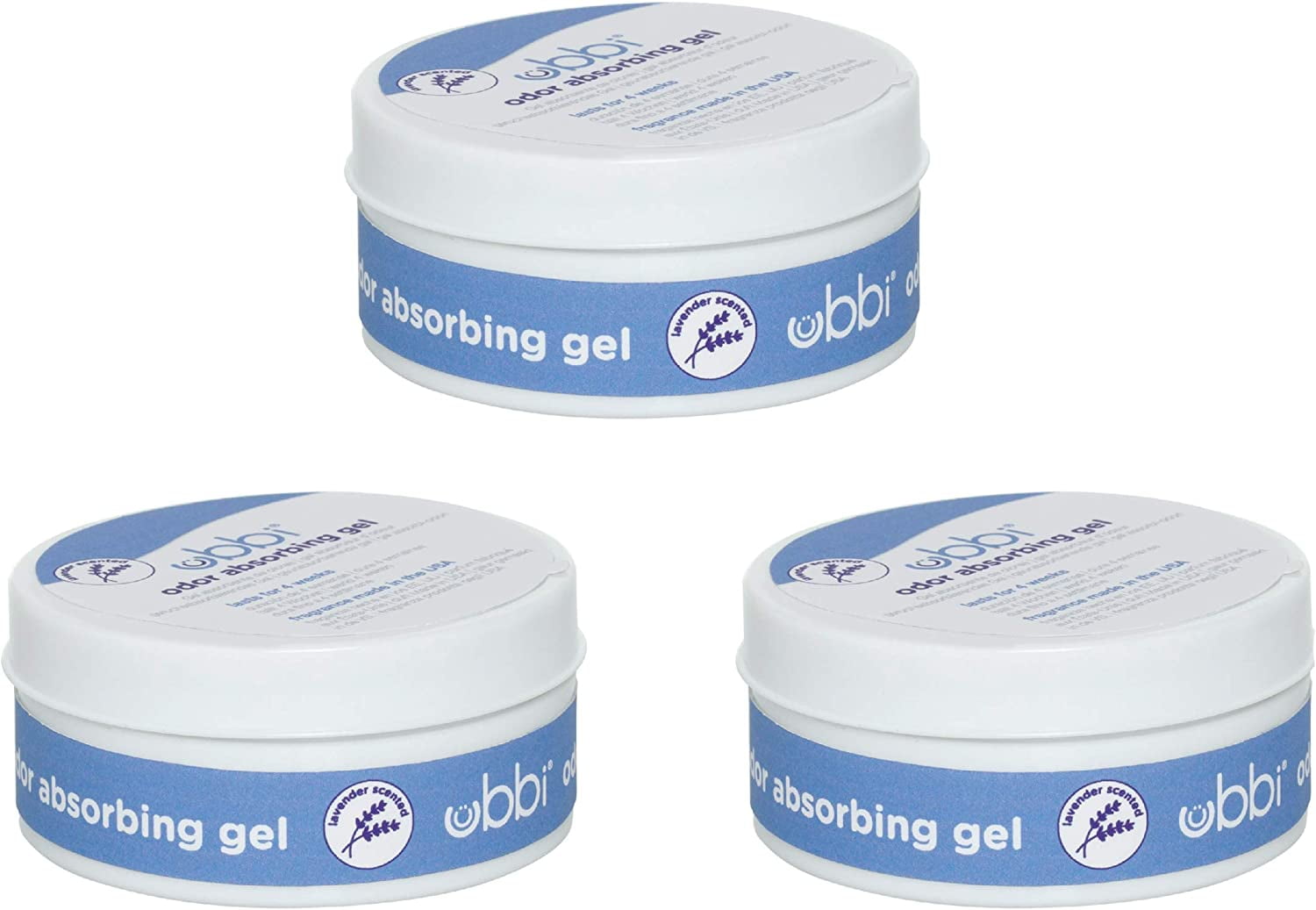 Lavender Scented Absorbing Gel Value Pack - 3 Count Diaper Pail Odor Control for Baby Nursery & Retractable On the Go Bag Dispenser for Travel, Diaper Bag Accessory Must Have for Newborn