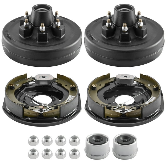 VEVOR Electric Trailer Brake Assembly, 12 x 2 Inch, 1 Pair Self-Adjusting Electric Brakes Kit for 6000 lbs Trailer Axle, Backing Plates for Braking System Part Replacement