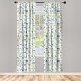 thumbnail image 3 of Ambesonne Green Flower Curtains, Ornate Rose Buds, Pair of 28"x95", Blue Pale Green White, 3 of 5