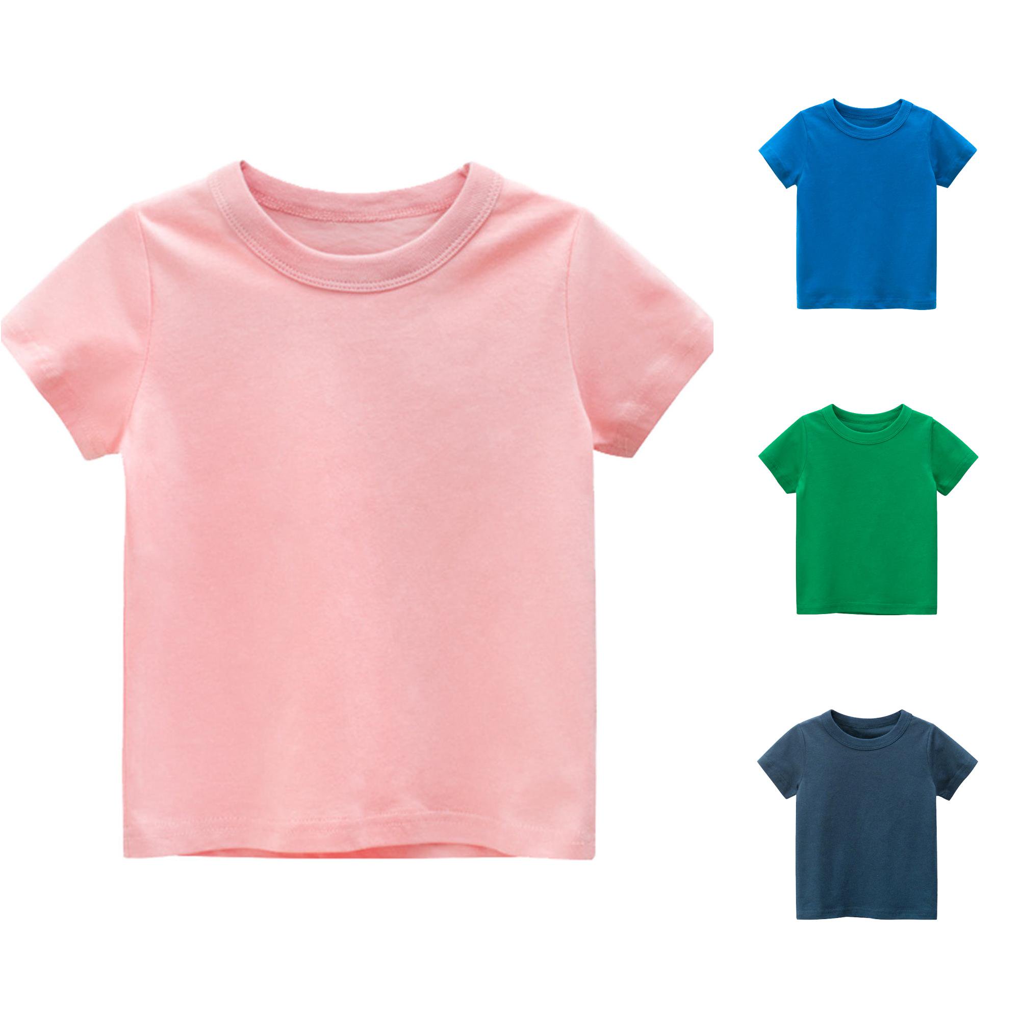 NinXxx Toddler Boys Girls Short Sleeve Basic T Shirt Summer Tee Pink 2 Years
