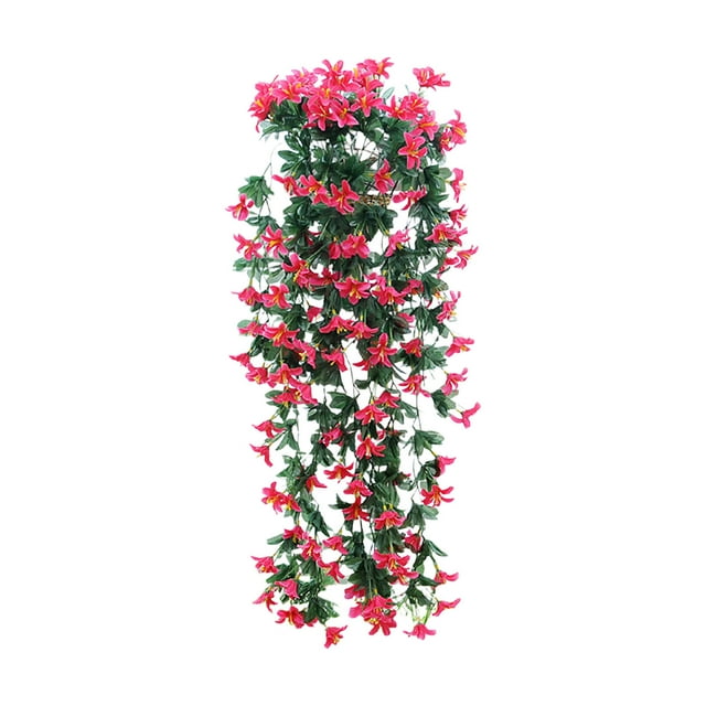 Simulation Lilys Rattan Artificial Flower Wall Hanging Basket Indoor And Outdoor Decorative Flowers Suitable For Decorating Indoor Wedding