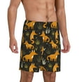 thumbnail image 2 of Balery Funny Fox by the Field Pantalones cortos de pijama de punto de algodón para hombre con cinturilla y bolsillos-Medium, 2 of 6