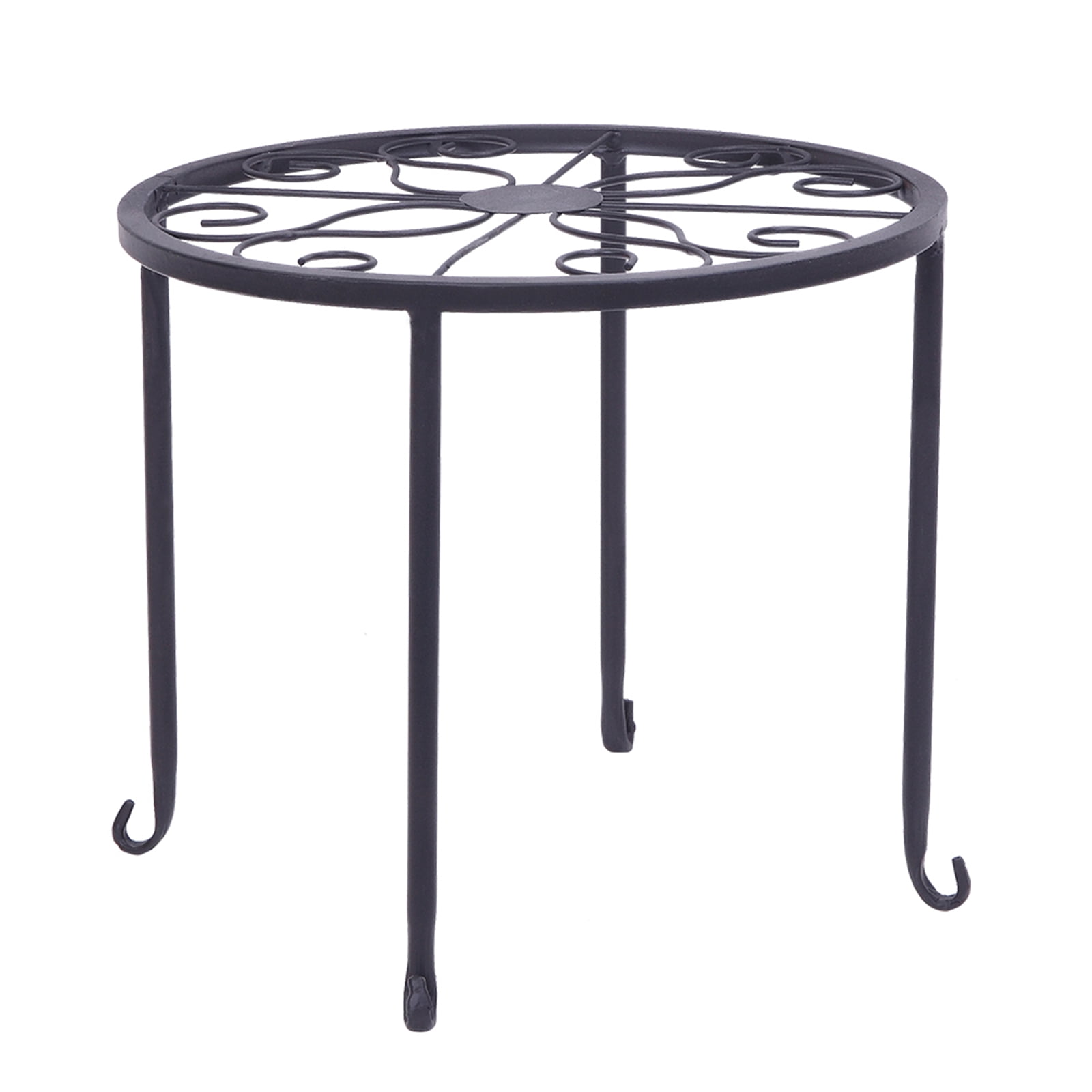 4 Plant Shelves with 4-1 Round Pattern in Black Baking Paint