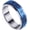 Blue, variant on Men's Stainless Steel geometric pattern Lucky Ring,Single Piece for Daily Wear, Sizes 6-12