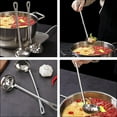 thumbnail image 2 of 1 juego de colador y cuchara de acero inoxidable con gancho para olla caliente (plata), 2 of 5