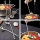 thumbnail image 2 of 1 juego de colador y cuchara de acero inoxidable con gancho para olla caliente (plata), 2 of 5