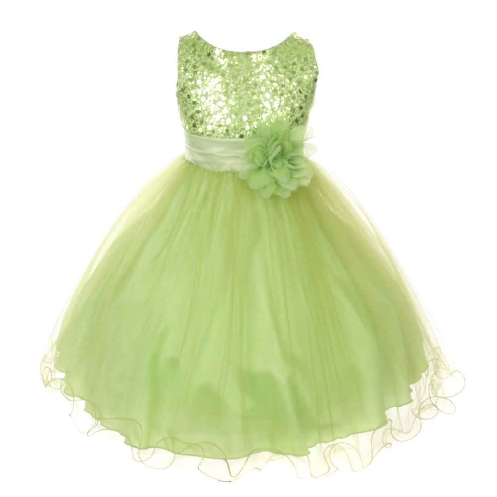 lime green flower girl dresses