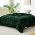 thumbnail image 3 of Exclusivo Mezcla Twin Size Fleece Blanket for Bed, Leaves Pattern Super Soft and Cozy Blankets, Plush Fuzzy Lightweight, Forest Green, 60"x80", 3 of 7
