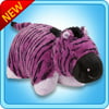 "Authentic Pillow Pets Zany Zebra Purple Large 18"" Plush Toy Gift"