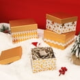 thumbnail image 3 of PAPER FAIR 4PCS Christmas Nesting Gift Boxes Set, Gold Foil Geometry Flat Square Cardboard Nested Box w/Lid, for Gift Wrapping Xmas New Year, Assorted Size, 3 of 7