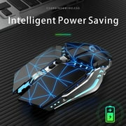 TENMOS Wireless Gaming Mouse Rechargeable Silent LED Computer Optical Mice with USB Receiver