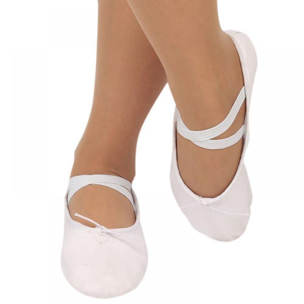 Adult Kids Girls Gymnastics Ballet Dance Shoes Canvas Soft Slippers Pointe Dance 