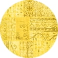 thumbnail image 1 of Ahgly Company Machine Washable Indoor Round Patchwork Yellow Transitional Area Rugs, 8' Round, 1 of 4