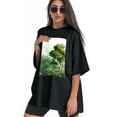 thumbnail image 3 of Plus Size Shirt for Women Black Tops for Women Short Sleeves Shirt for Women Trees And Bushes T Shirt Crewneck Shirt for Women XS, 3 of 5