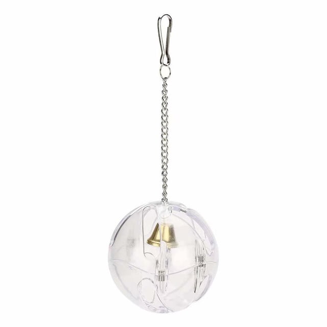 RV Bola de alimentación de plástico extraíble, accesorio para jaula de pájaros, bola de alimentación transparente para pájaros, PJMiquito, gris, Africano, cacatúa, pJMiquito