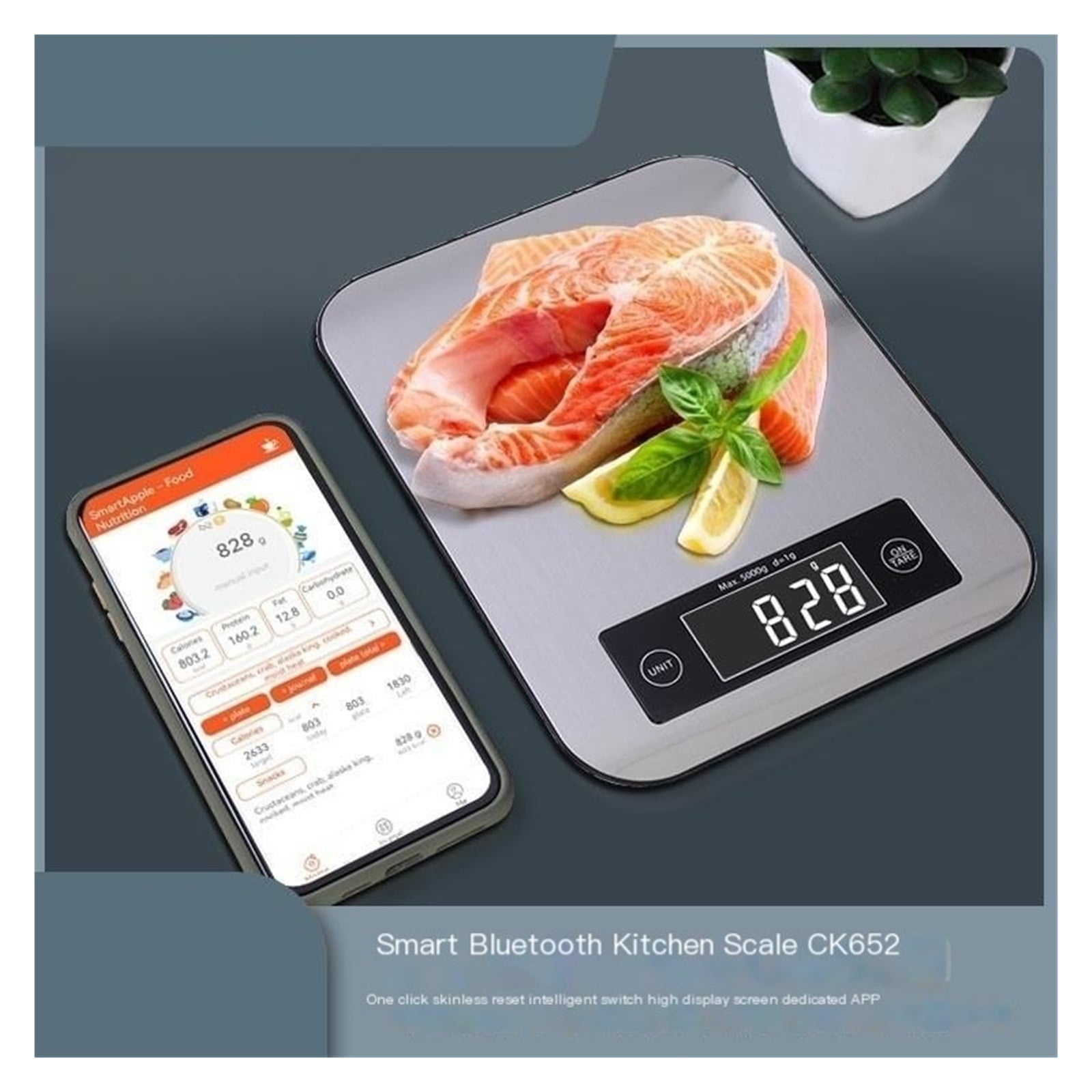 Stainless Steel Smart Kitchen Electronic Scale Bluetooth Baking Food Nutrition Scale Home Kitchen Hand Brewed Coffee Scale