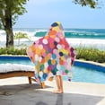 thumbnail image 3 of Yayeee Kids Hooded Towels Toddler Soft Absorbent Beach Bathing Wrap 50" x 23.5", Black Colorful Circles, 3 of 5