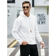 thumbnail image 2 of Coshow Men's Hooded Sweatshirt Casual Long Sleeve Waffle Knit Drawstring Pullover, 2 of 5