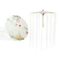 thumbnail image 5 of Handmade Oiled Paper Umbrella with Ribbon Art Decor Vintage Parasol for Dance Perform Wedding PropCream White, 5 of 8