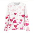 thumbnail image 5 of TKLPEHG Valentines Day T Shirts for Women Casual Round Neck Long Sleeve Heart Print Graphic Tee Comfy Pullover (Hot Pink,S), 5 of 7