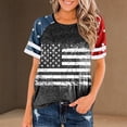 thumbnail image 2 of WZXFASHION Hauts pour Femmes Mode Manches 3/4 Col Rond Chemises Décontractées Tendance Blouses Imprimées Plissées devant T-Shirts Articles en Liquidation T-shirt à Manches Courtes pour Femmes, 2 of 5