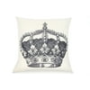 Pal Fabric Blended Linen Square 18x18 Pillow Cover Royal Crown King Queen Princess Prince